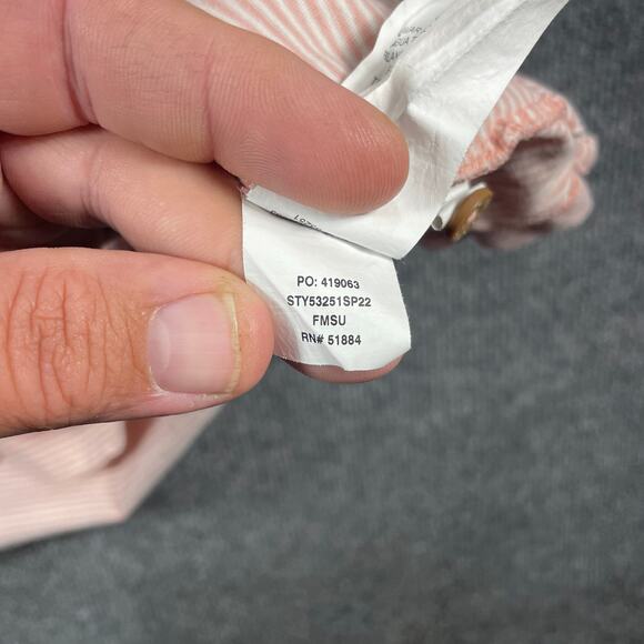 Patagonia Conversion Polo Shirt Men's XL Pink Striped Organic Casual READ - Picture 10 of 12